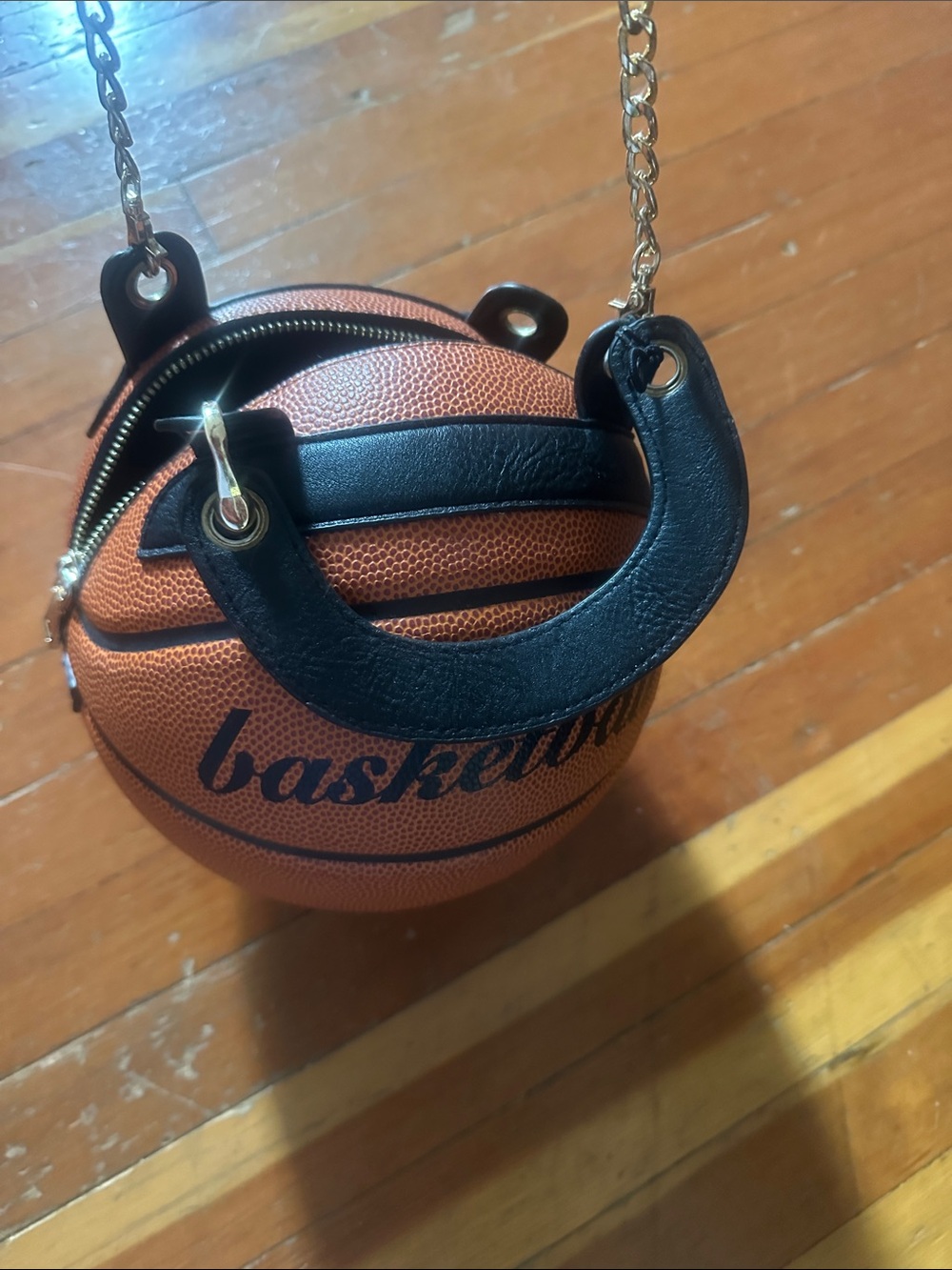 Novelty Basketball Crossbody Bag in Orange and Black